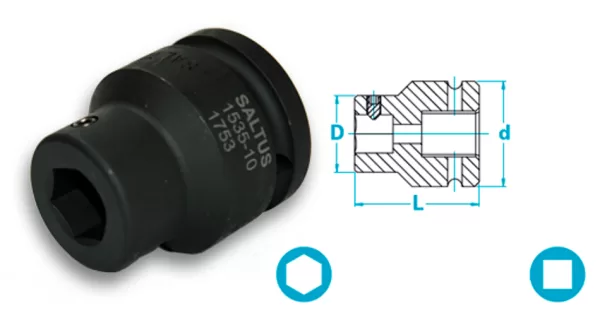Atlas Copco-Bit holder for exchangeable bits with hexagonal drive