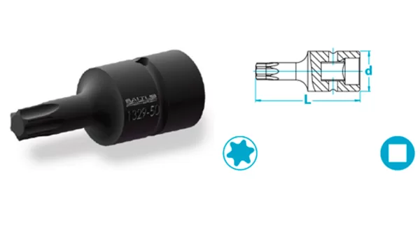Atlas Copco-Bit socket for female Torx® screws, guided input