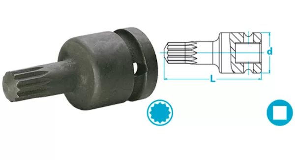 Atlas Copco-Bit socket for XZN-screws