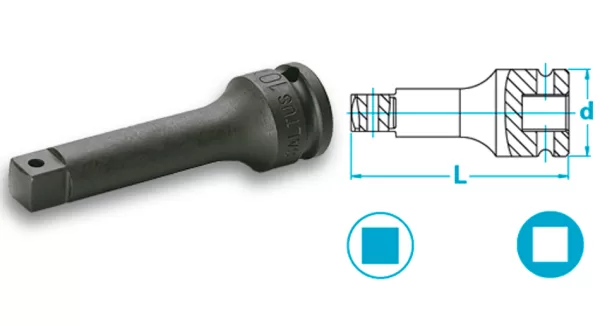Atlas Copco-Extension with hole at the output drive