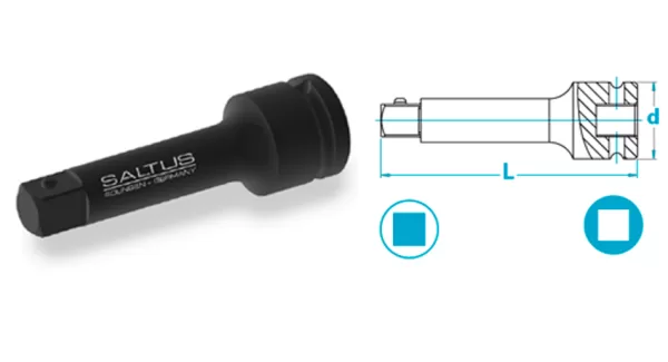 Atlas Copco-Extension with pin at the output drive