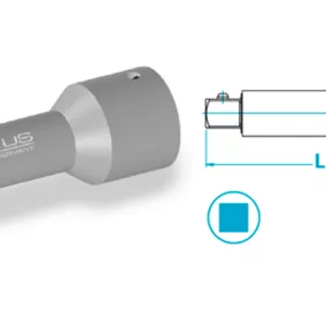 Atlas Copco-Extension with rotating protection sleeve, suited for ball/pin locked square drives only