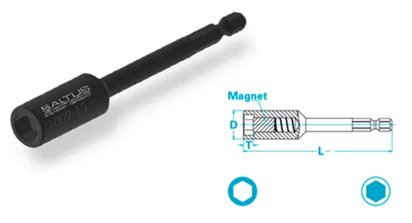Atlas Copco-Nut setter with spring-mounted magnet