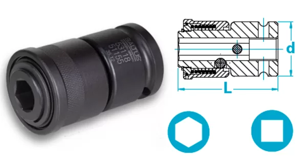 Atlas Copco-Quick change adapter with hexagonal output