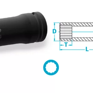 Atlas Copco- Socket, long version, double hexagon
