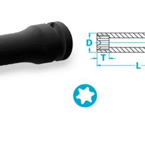 Atlas Copco-Socket, long version, suited for Torx® screws