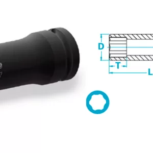 Atlas Copco- Socket, semi-long version, with Surface drive