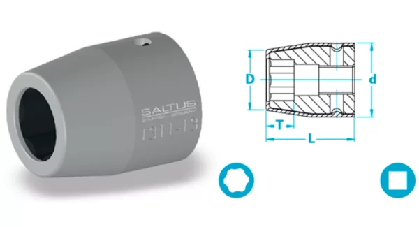 Atlas Copco-Socket, short version, Surface drive, with rotating protection sleeve
