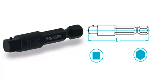 Atlas Copco-Universal adapter with hexagonal input drive and square output