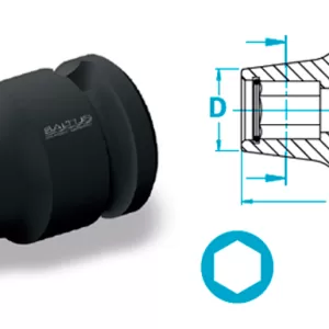 Atlas Copco-Universal adapter with square input and hexagonal output drive