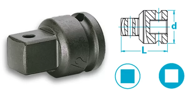 Atlas Copco-Universal adapter with hole at the output square drive