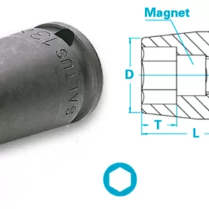 Atlas Copco-Socket, short version, with magnet