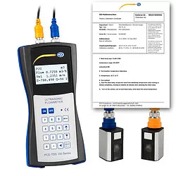 Ultrasonic Flow HVACR Meter PCE-TDS 100HS-ICA incl. ISO Calibratio