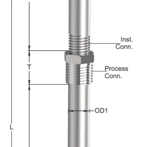 Tempsen R - 650 RTD with Nipple & Taper Thermowell