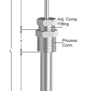 Tempsen R - 654 RTD with Straight Thermowell & Adjustable Comp. Fitting