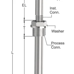 Tempsen R - 655 RTD with Nipple & Straight Thermowell