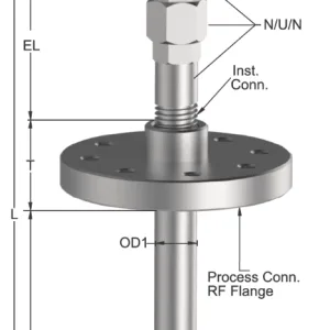 Tempsen R - 727 RTD with N/U/N & Taper Thermowell