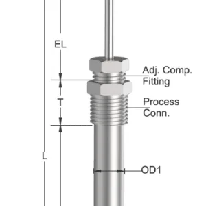 Tempsen R - 728 RTD with Tapered Thermowell & Adjustable Comp. Fitting