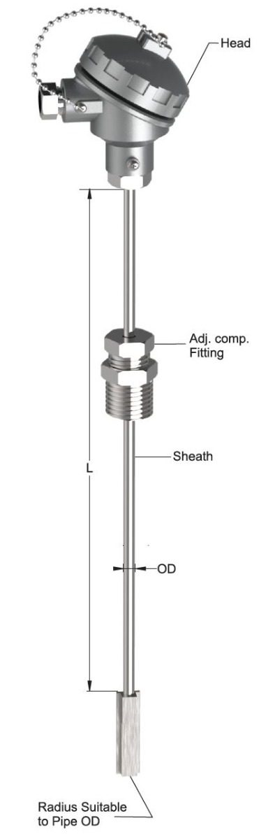 Tempsen R - 104 RTD With Head & Weld Pad