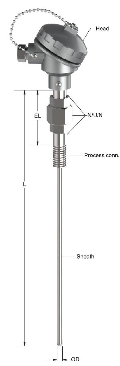 Tempsen R - 106 RTD with Nipple Union Nipple