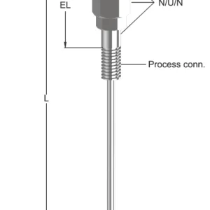 Tempsen T - 106 THERMOCOUPLE WITH NIPPLE UNION NIPPLE