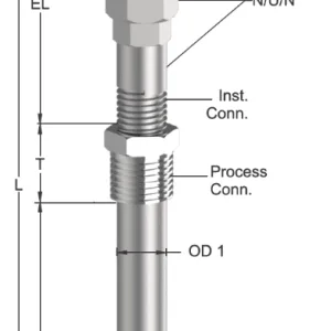 Tempsen T - 651 THERMOCOUPLE WITH N/U/N & TAPER THERMOWELL