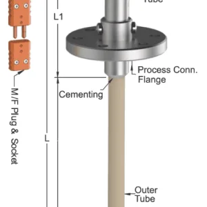 Tempsen T - 806 THERMOCOUPLE WITH SINGLE PROTECTION TUBE & ADJUSTABLE FLANGE