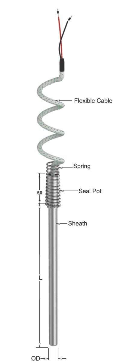 Tempsen T - 988 ULTRA HIGH TEMPERATURE THERMOCOUPLE WITH CABLE