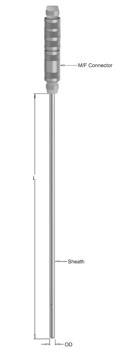 T - 989 ULTRA HIGH TEMPERATURE THERMOCOUPLE WITH LEMO CONNECTOR
